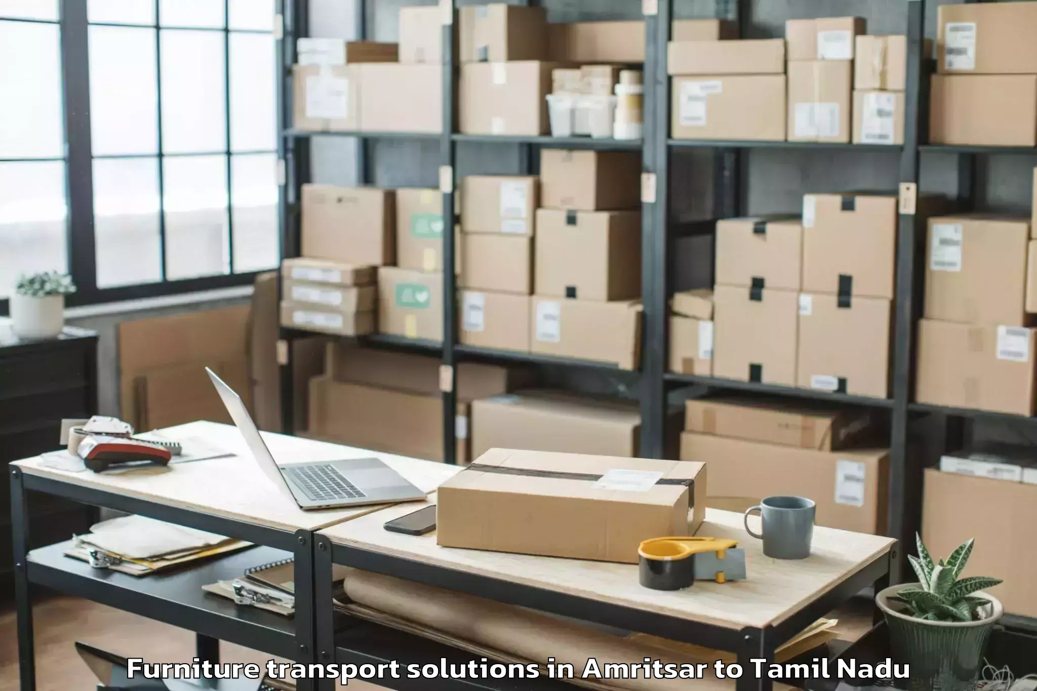 Professional Amritsar to Mudukulattur Furniture Transport Solutions